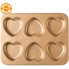 Stampo Cuore 6 impronte ø95xh25 mm in metallo antiaderente rose gold line da Decora Stampo Cuore 6 impronte ø95xh25 mm in metallo antiaderente rose gold line da Decora