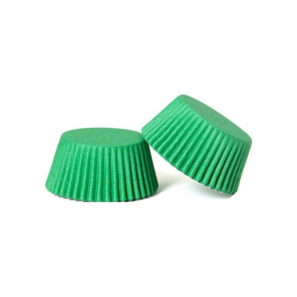 Confezione di 200 pirottini per muffin, in carta forno di colore verde, antiaderente, di ø5xh3,2 cm