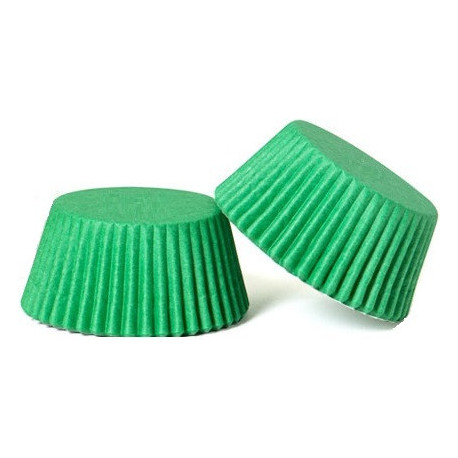 Confezione di 200 pirottini per muffin, in carta forno di colore verde, antiaderente, di ø5xh3,2 cm