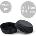 2500 Pirottini Tartelletta bassa nera in carta forno diametro 4 cm altezza 1,5 cm