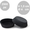2500 Pirottini Tartelletta bassa nera in carta forno diametro 4 cm altezza 1,5 cm 2500 Pirottini Tartelletta bassa nera in carta forno diametro 4 cm altezza 1,5 cm
