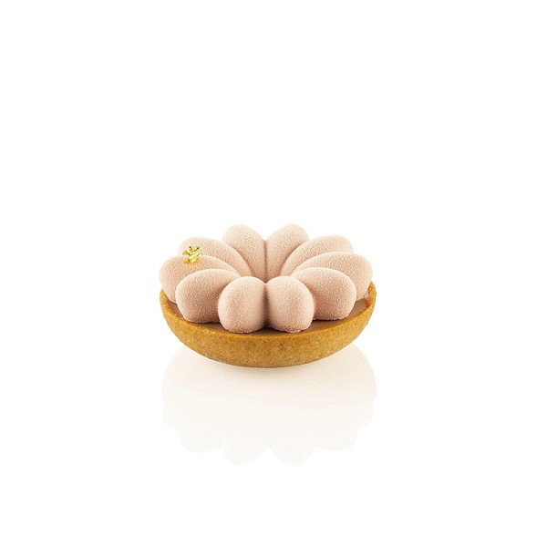 Kit 3D Tarte Ring Bloom per 8 Crostatine Fiorite: 1 stampo ed 8 anelli da 8 cm di Silikomart
