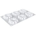 Kit 3D Tarte Ring Bloom ø8 cm Silikomart: 1 stampo in silicone e 6 anelli di ø8 cm per 6 Crostatine Fiorite
