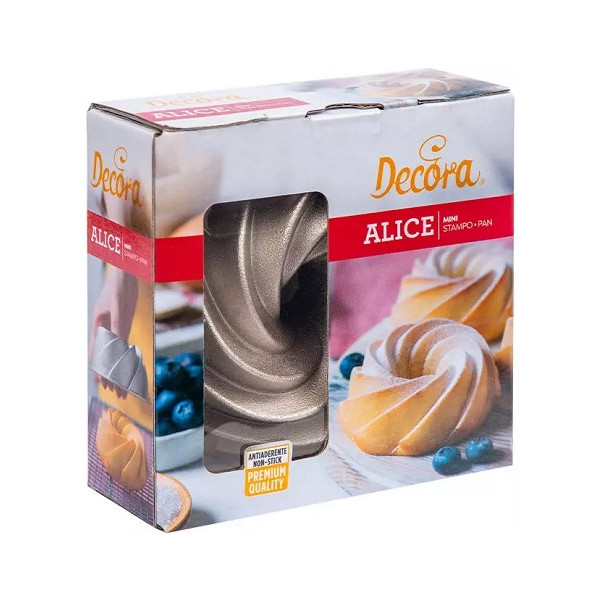 Stampo Mini Alice da Decora: formina mini ciambella in alluminio pressofuso diametro 10 cm ed h 5 cm