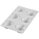 Amorini Origami 110 ml di Silikomart: stampo 6 cuori sfaccettati 74x84 h 35 con cutter
