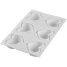 Amorini Origami 110 ml di Silikomart: stampo 6 cuori sfaccettati 74x84 h 35 con cutter