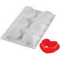 Amorini Origami 110 ml di Silikomart: stampo 6 cuori sfaccettati 74x84 h 35 con cutter
