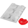 Amorini Origami 110 ml di Silikomart: stampo 6 cuori sfaccettati 74x84 h 35 con cutter