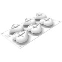 Heartix 85 ml Silikomart: stampo 6 cuori savarin da 78x70 h 30 mm con cutter