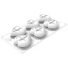 Heartix 85 ml Silikomart: stampo 6 cuori savarin da 78x70 h 30 mm con cutter