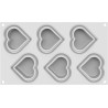 Heartix 85 ml Silikomart: stampo 6 cuori savarin da 78x70 h 30 mm con cutter Heartix 85 ml Silikomart: stampo 6 cuori savarin da 78x70 h 30 mm con cutter