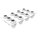 Egg 70 Silikomart: stampo in silicone bianco per 12 uova 3D da 70 ml dimensioni ø46 h 63 mm
