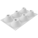 Vesuvio 85 Silikomart: stampo in silicone 6 forme savarin coniche 8xh4 cm