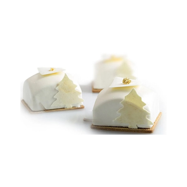 Square Sphere 110 Silikomart: stampo silicone bianco per 8 sfere quadrate 6x6 h 3,9 cm