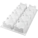 Square Sphere 110 Silikomart: stampo silicone bianco per 8 sfere quadrate 6x6 h 3,9 cm
