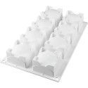 Square Sphere 110 Silikomart: stampo silicone bianco per 8 sfere quadrate 6x6 h 3,9 cm