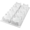 Square Sphere 110 Silikomart: stampo silicone bianco per 8 sfere quadrate 6x6 h 3,9 cm Square Sphere 110 Silikomart: stampo silicone bianco per 8 sfere quadrate 6x6 h 3,9 cm