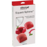Square Sphere 110 Silikomart: stampo silicone bianco per 8 sfere quadrate 6x6 h 3,9 cm