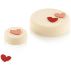 Chablon Heart Silikomart: 2 stampi in silicone per 60 Chablon cuori da 3,1 cm