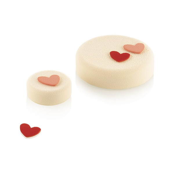 Chablon Heart Silikomart: 2 stampi in silicone per 60 Chablon cuori da 3,1 cm