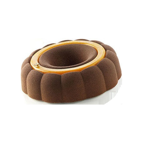 kit Paradise Silikomart: stampo ciambella paradiso con stampo Insert Decor Round in silicone bianco