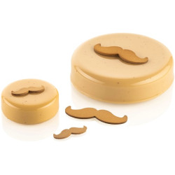 Chablon Mustache Silikomart: 2 stampi silicone per 20 Chablon baffii da 7 cm e 66 Chablon baffietti da 3,9 cm