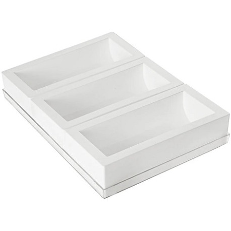 Set 3 stampi tronchetto Tortaflex Buche bianco 25 cm con vassoio 30x40 cm Silikomart Set 3 stampi tronchetto Tortaflex Buche bianco 25 cm con vassoio 30x40 cm Silikomart