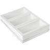 Set 3 stampi tronchetto Tortaflex Buche bianco 25 cm con vassoio 30x40 cm Silikomart
