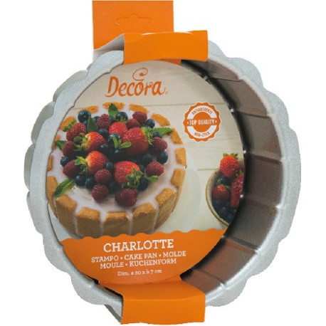 Tortiera Charlotte Decora: stampo Charlotte in acciaio antiaderente di ø20xh 7 cm