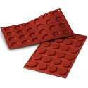 Mini Fiorentine Silikomart: stampo silicone color terracotta per 24 dischetti mignon di diametro 35 x h 5 mm