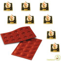 Stampo semisfera diametro 4 cm in silicone color rosso terracotta SF005 da Silikomart