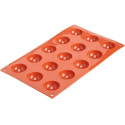 Stampo semisfera diametro 4 cm in silicone color rosso terracotta SF005 da Silikomart