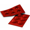 Stampo semisfera diametro 6 cm in silicone color rosso terracotta SF003 da Silikomart