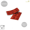 Stampo semisfera diametro 6 cm in silicone color rosso terracotta SF003 da Silikomart