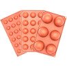 Semisfera Silikomart: stampo in silicone colore terracotta per semisfere di diametro da 3 a 8 cm