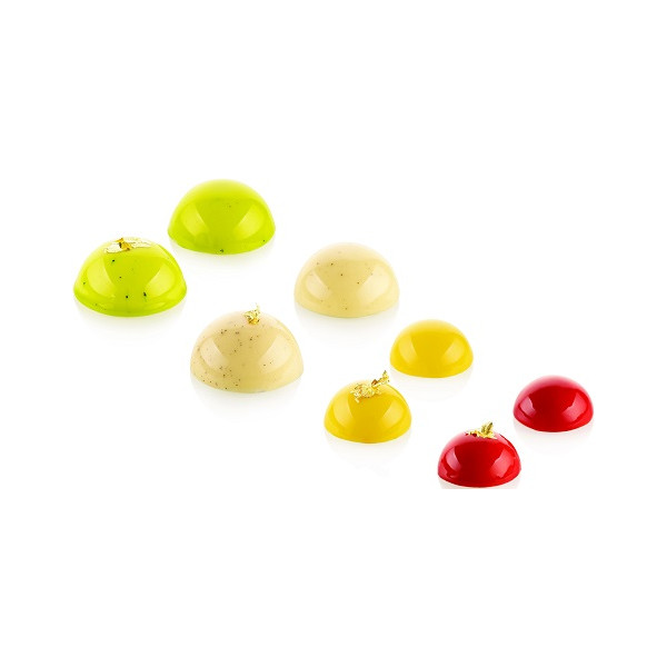 Semisfera Silikomart: stampo in silicone colore terracotta per semisfere di diametro da 3 a 8 cm