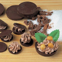 Mini Fiorentine Silikomart: stampo silicone color terracotta per 24 dischetti mignon di diametro 35 x h 5 mm