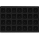 Teglia in silicone nero 60 x 40 cm Square Savarin Silikomart: stampo 28 cavità, da 90 ml, quadrate lato 68 mm h26 mm