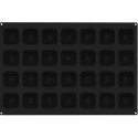 Teglia in silicone nero 60 x 40 cm Square Savarin Silikomart: stampo 28 cavità, da 90 ml, quadrate lato 68 mm h26 mm