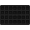 Teglia in silicone nero 60 x 40 cm Square Savarin Silikomart: stampo 28 cavità, da 90 ml, quadrate lato 68 mm h26 mm