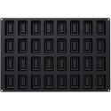 Teglia in silicone nero 60 x 40 cm Rectangle Savarin Silikomart: stampo 32 cavità, da 90 ml, rettangolari 78x51 h28 mm