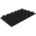 Teglia in silicone nero 60 x 40 cm Capsula Savarin Silikomart: stampo 24 cavità, da 120 ml, cilindri di diametro 80 mm h35 mm