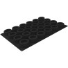 Teglia in silicone nero 60 x 40 cm Capsula Savarin Silikomart: stampo 24 cavità, da 120 ml, cilindri di diametro 80 mm h35 mm