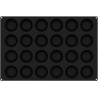 Teglia in silicone nero 60 x 40 cm Capsula Savarin Silikomart: stampo 24 cavità, da 120 ml, cilindri di diametro 80 mm h35 mm