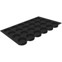Teglia in silicone nero 60 x 40 cm Capsula Savarin Silikomart: stampo 24 cavità, da 120 ml, tonde di diametro 80 mm h35 mm