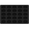 Oval Savarin Silikomart: stampo 25 cavità ovali da 88x60 h35 mm su teglia di silicone nero 60 x 40 cm Oval Savarin Silikomart: stampo 25 cavità ovali da 88x60 h35 mm su teglia di silicone nero 60 x 40 cm