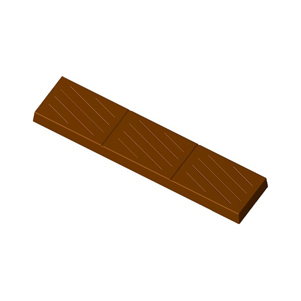 Stampo torroncino/barretta di cioccolato rigato da 300 g in policarbonato 267x61xh16 mm