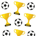 20 Sacchetti Goal Decora: buste con decori coppe e palloni 12,5 +3 x h 24 cm