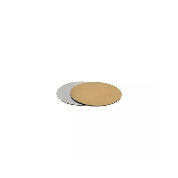 Set 12 Dischi Sottili Sottotorta Accoppiati Oro e Argento di Ø13 × h 0,15 cm da Decora