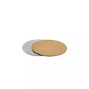 Set 12 Dischi Sottili Sottotorta Accoppiati Oro e Argento di Ø16 × h 0,15 cm da Decora
